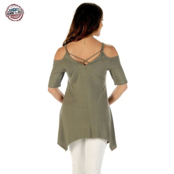 Liberty Wear Soul of a Gypsy Off the Shoulder Sage Green NWT - Picture 2 of 3